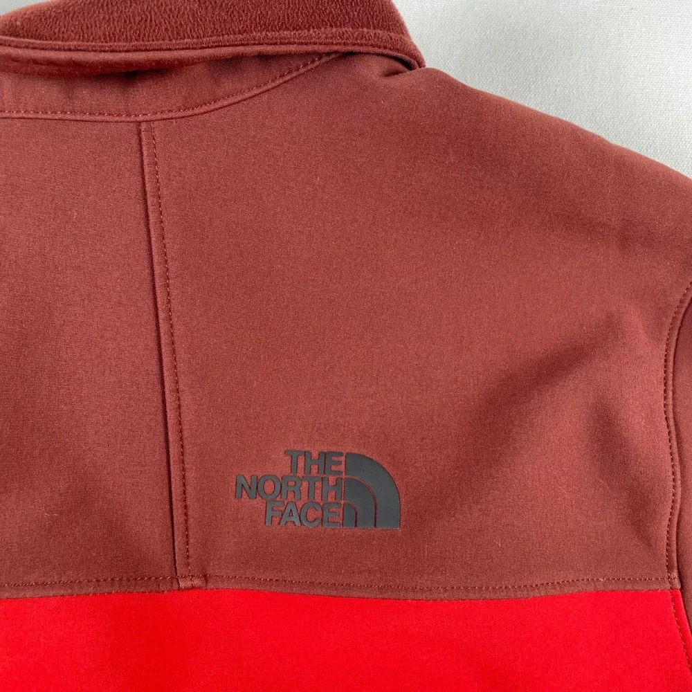 The North Face WindWall Softshell Jacket Mens Large Red Burgundy Full Zip Fleece